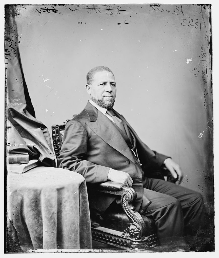 Nineteenth century studio portrait of Hiram Rhodes Revels, the first Black United States Senator.